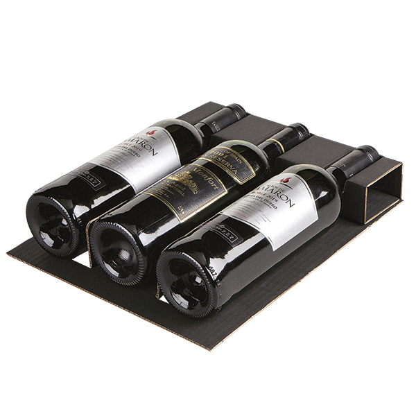 Separador negro para 3 botellas