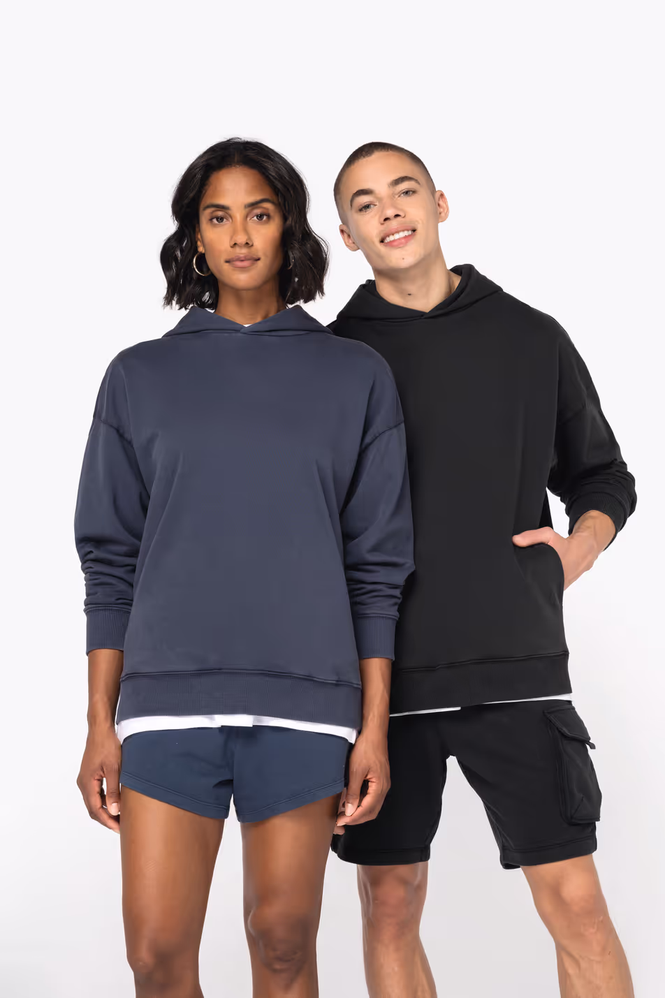 Sudadera ecorresponsable con capucha efecto lavado oversize